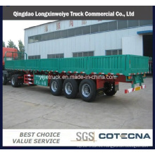 3 Ejes 60ton Platform Semi Sidewalls Tractor Trailer